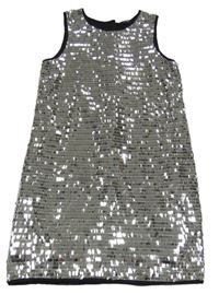 Stříbrné flitrové slavnostní šaty George