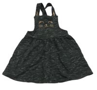 Antracitové melírované teplákové laclové šaty s čumákem C&A