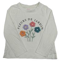 Bílé triko s květinami Primark