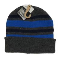 Nové - Tmavošedo-modrá pruhovaná čepice Pep&Co