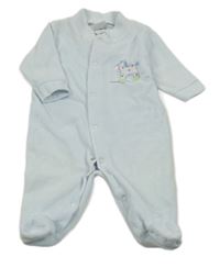 Světlemodrý sametový overal s koněm Dandelion