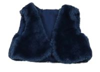 Tmavomodrá kožešinová podšitá vesta M&S
