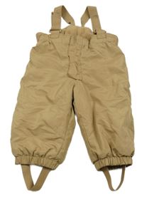 Hnědé šusťákové oteplovačky s kšandami H&M