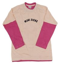 Růžovo-fuchsiové triko s nápisem