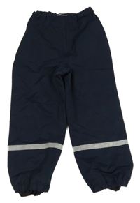 Tmavomodré šusťákové podšité kalhoty H&M