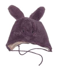 Fialová chlupatá čepice - králík Ergee