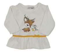 Bílá sametová tunika se srnkou Ergee