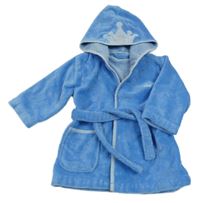 Modrý župan s korunkami a kapucí