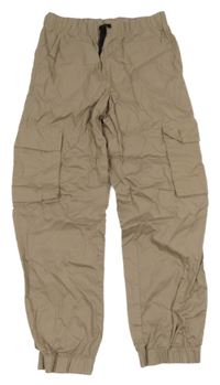 Hnědé plátěné cargo cuff kalhoty C&A