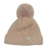 Růžová chlupatá čepice s bambulí Pepe Jeans