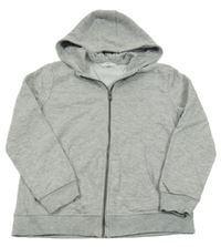 Šedá melírovaná propínací mikina s kapucí M&S