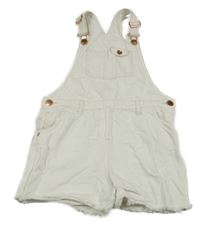 Smetanové riflové laclové kraťasy Tu