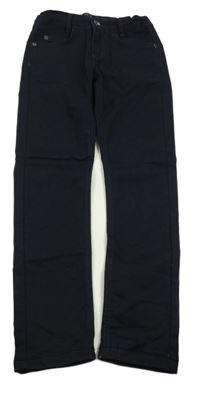 Tmavomodré plátěné kalhoty