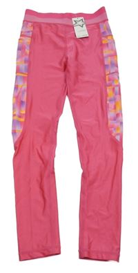 Nové - Tmavorůžovo-vzorované sportovní legíny Dunnes