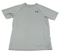 Šedé vzorované sportovní funkční tričko s logem Under Armour