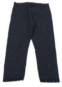 Tmavomodré puntíkaté capri legíny s krajkou H&M