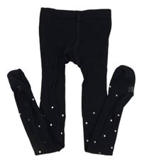 Tmavomodré puntíkaté punčocháče Jacadi