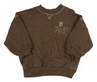 Hnědá oversize mikina s medvědem George