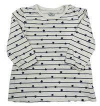 Smetanovo-bílé pruhované triko s hvězdami Topomini