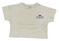 Bílé crop tričko s nápisem Primark