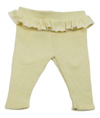 Světležluté žebrované legíny s volánem River Island