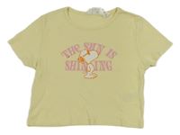 Světležluté crop tričko se Snoopym H&M