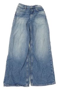 Modré loose fit wide leg rifle H&M