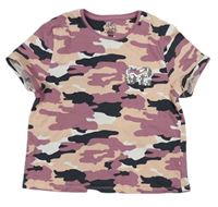 Starorůžovo-meruňkové army tričko s číslem F&F