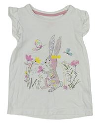 Bílé tričko s králíkem Tu