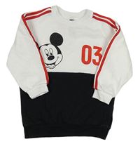 Bílo-černá mikina s Mickeym a číslem Adidas