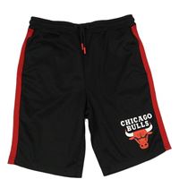 Černé sportovní kraťasy s červeným pruhem - Chicago Bulls Primark
