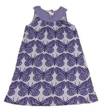 Fialové vzorované šaty s motýlky H&M