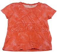 Korálové vzorované tričko s logem Adidas