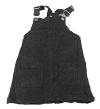 Antracitové manšestrové laclové šaty Denim Co.