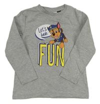 Šedá melírovaná mikina s Tlapkovou patrolou zn. Nickelodeon