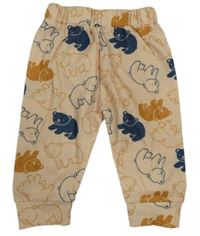 Béžové lehké tepláky s medvědy 