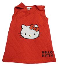 Červené laclové teplákové šaty s Hello Kitty 