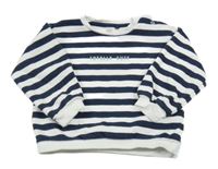 Bílo-tmavomodrá pruhovaná mikina s nápisem F&F