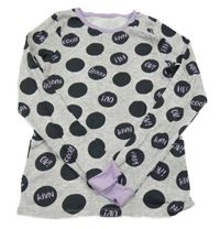 Šedo-černé puntíkaté pyžamové triko Dunnes 