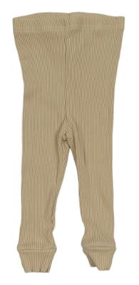 Béžové žebrované legíny 