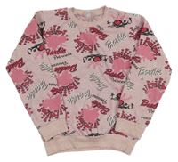 Světlerůžová vzorovaná mikina s Barbie Zara