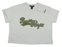 Nové - bílé crop tričko s nápisem New Look