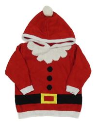 Červeno-bílý svetr s kapucí - Santa 