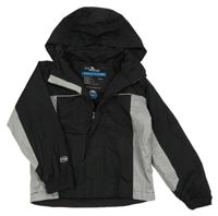 Černo-šedá šusťáková funkční jarní bunda s kapucí Trespass