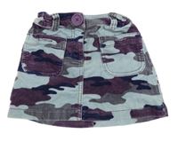 Modro-fialová army manšestrová sukně Mini Boden