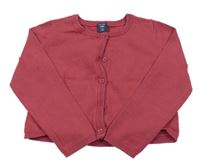 Tmavorůžový crop propínací svetr GAP