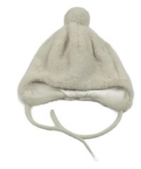 Smetanová chlupatá podšitá čepice s bambulí H&M