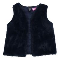 Tmavomodrá chlupatá podšitá vesta 