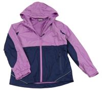 Fialovo-tmavomodrá šusťáková jarní bunda s kapucí Crane