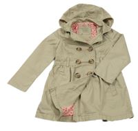 Béžový plátěný jarní kabát s kapucí C&A